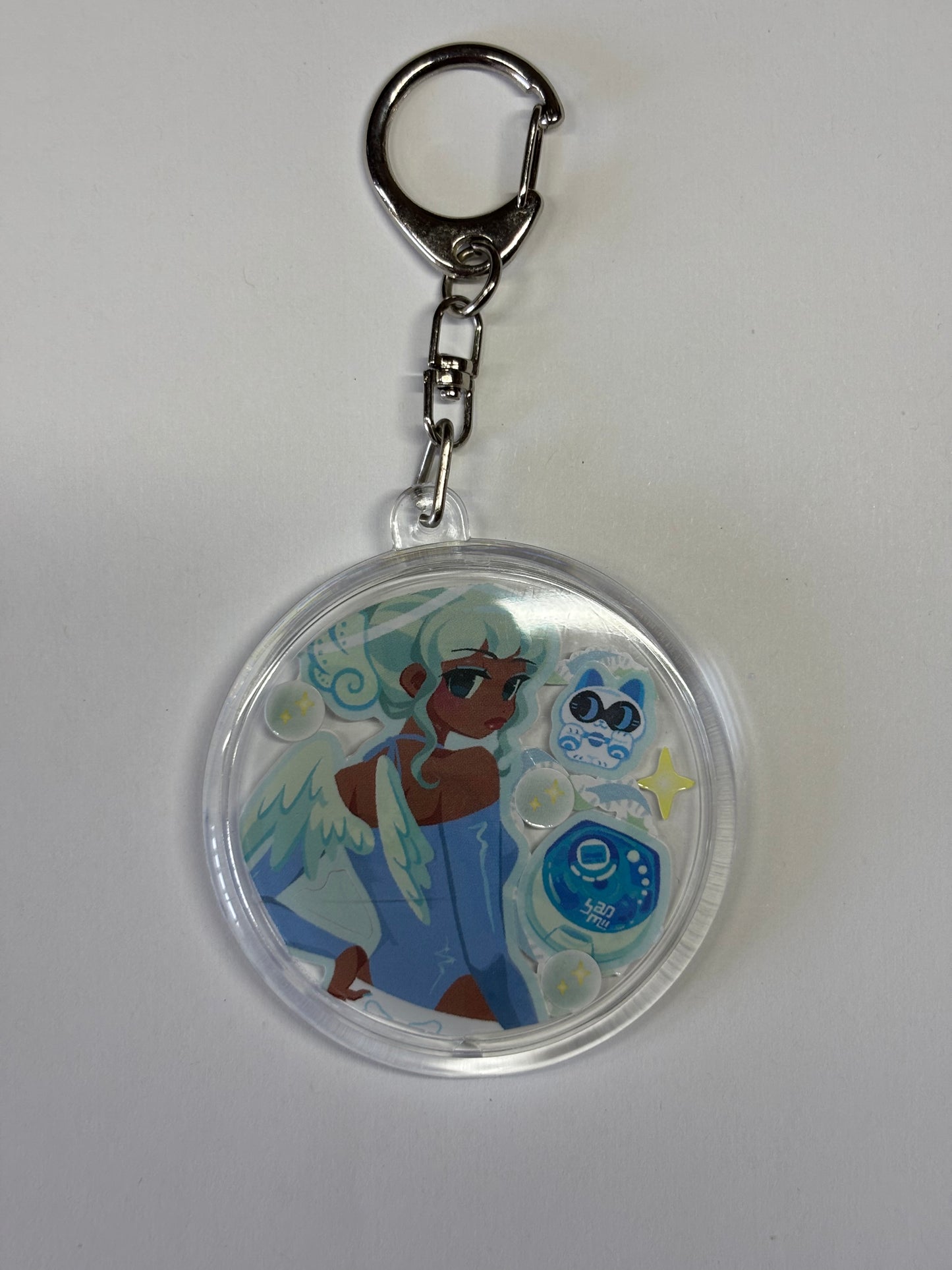 Cyber Angel sticker keychain